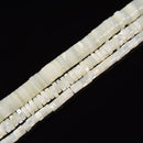 Iridescent White Mother of Pearl MOP Shell Heishi Disc 2x4mm to 2x8mm 15.5''Str