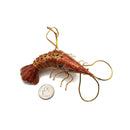 Cloisonne Christmas Tree Ornament Wiggling Tail Shrimp Decoration 4" Long