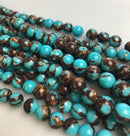 bronzite turquoise smooth round beads