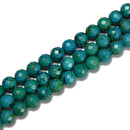 Azurite Faceted Round Beads Size 6mm 8mm 10mm 15.5'' Strand