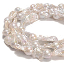 White Fresh Water Pearl Baroque Shape Beads Size15x25-20x30mm 15.5'' Strand