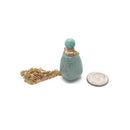 Natural Stone Essential Oil Necklace Perfume Smooth Bottle & Gold Chain 17x33mm
