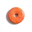 orange sea sediment jasper donut circle pendant