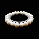Fresh Water Pearl Bracelet Ringed Potato Round 9.5-10mm 11-12mm 7.5" Length