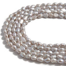 gray fresh water pearl side drill nugget beads