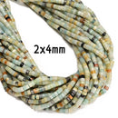 Mix Color Amazonite Heishi Disc Beads Size 2x4mm 3x6mm 3x8mm 15.5'' Strand