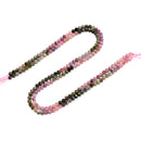 Natural Gradient Multi-color Tourmaline Faceted Round Beads Size 4mm 15.5"Strand