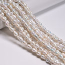 Natural White Fresh Water Pearl Baroque Beads Size 7-8x11-13mm 15.5'' Strand