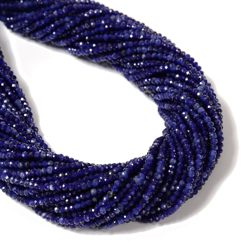 High Quality Natural Sodalite Faceted Rondelle Beads Size 1.5x2mm 15.5'' Strand