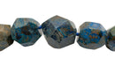 Blue Jasper Graduated Faceted Nugget Chunk Beads Size 13-35mm 15.5" Strand