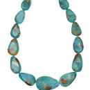 Natural Turquoise Graduated Faceted Teardrop Beads 14x22 to 22x35mm 16'' Strand