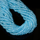 Natural Blue Topaz Faceted Rondelle Beads Size 2.5x4mm 4x6mm 15.5'' Strand