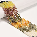 05 Gradient Multi-color Gemstone Hexagonal Rondelle Wheel Beads 3x6mm 15" Strand