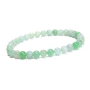 Multi-color Green Jade Smooth Round Beaded Bracelet 6mm 7.5'' Length 3 PCS/Set