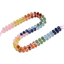 02 Gradient Multi-color Gemstone Faceted Cube Beads Size 6-7mm 15" Strand