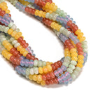 01 Gradient Colorful Dyed Jade Smooth Rondelle Beads Size 5x8mm 15.5" Strand