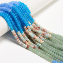 01 Multi-color Gemstone Smooth Rondelle Beads Size 4x6mm 15.5'' Strand