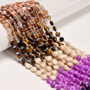 04 Gradient Multi-color Gemstone Faceted Coin Beads Size 6mm 15.5" Strand