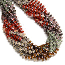 10 Gradient Multi-color Gemstone Hexagonal Rondelle Wheel Beads 3x6mm 15" Strand