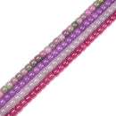 02 Mixed Colors Dyed Jade Smooth Rondelle Wheel Beads Size 7x8mm 15" Strand