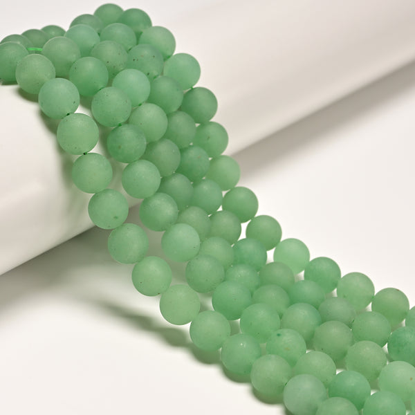 Natural Green Aventurine Matte Round Beads 4mm 6mm 8mm 10mm 12mm 15.5" Strand