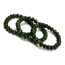 Dark Green Nephrite Jade Smooth Rondelle Beaded Bracelet Size 7x9mm 7.5'' Length