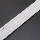 Natural White Jade Smooth Rondelle Beads Size 4x6mm 15.5'' Strand