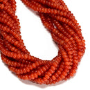 Sunstone Color Dyed Jade Smooth Rondelle Beads Size 4x6mm 15.5" Strand
