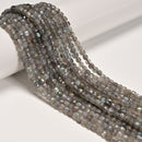 Natural Gray Labradorite Faceted Cube Beads Size 4-5mm 15.5" Strand