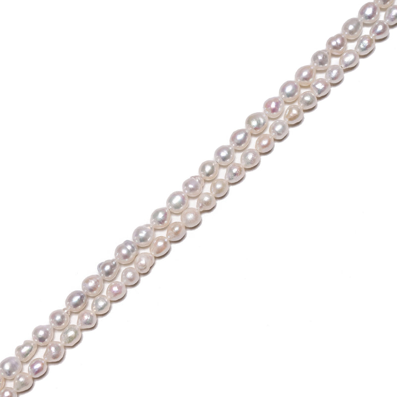 Natural White Fresh Water Pearl Baroque Shape Beads Size 4-5mm 5-6mm 15'' Strand