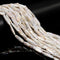 White Fresh Water Pearl Long Flat Stick Shape Beads Size 5-6x23-25mm 15.5'' Strd
