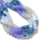 02-Multi-color Dyed Jade Smooth Rondelle Beads Size 5x8mm 15.5'' Strand