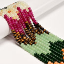 16 Gradient Multi-color Gemstone Smooth Rondelle Beads Size 4x6mm 15.5" Strand