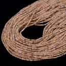Multi-color Peach Moonstone Faceted Rondelle Beads Size 1.5x2mm 15.5'' Strand
