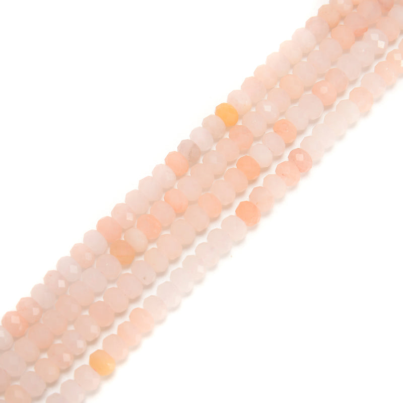 Natural Pink Aventurine Faceted Rondelle Beads Size 4x6mm 15.5'' Strand