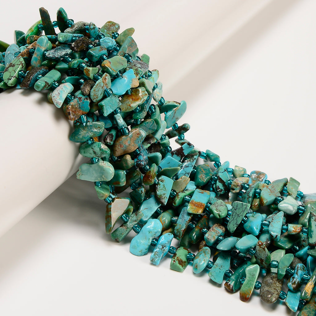 Natural Turquoise Irregular Slice Stick Points Beads 4-7x12-17mm 15.5 ...