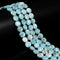 Grade A Natural Larimar Smooth Coin Beads Size 10mm 15.5'' Strand
