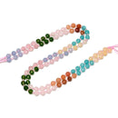 Gradient Multi-color Gemstone Faceted Coin Beads Size 6mm 15.5" Strand