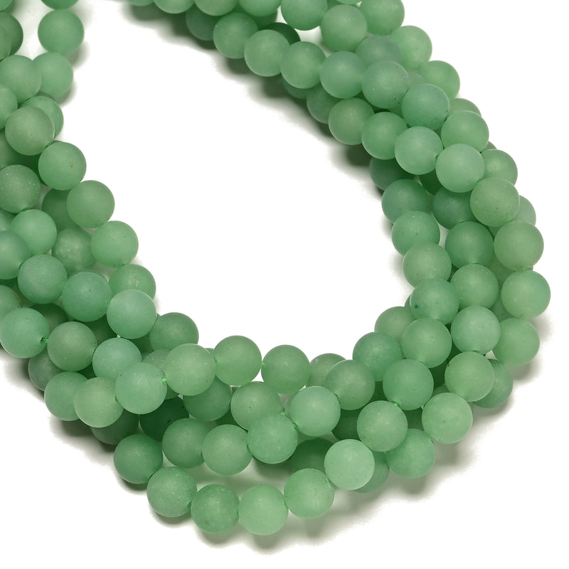 Natural Green Aventurine Matte Round Beads 4mm 6mm 8mm 10mm 12mm 15.5" Strand