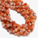 Natural Red Stripe Agate Smooth Round Beads Size 10mm 15.5" Strand