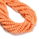 Light Orange Bamboo Coral Smooth Rondelle Beads Size 4x6.5mm 15.5'' Strand