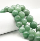 Natural Green Aventurine Smooth Round Beads 16mm 18mm 20mm 15.5" Strand