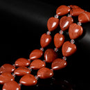 Natural Red Jasper Heart Shape Beads Size 20mm 15.5'' Strand