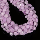 Lavender Jade Color Dyed Jade Hexagram Cutting Faceted Coin 10mm 15.5'' Strand