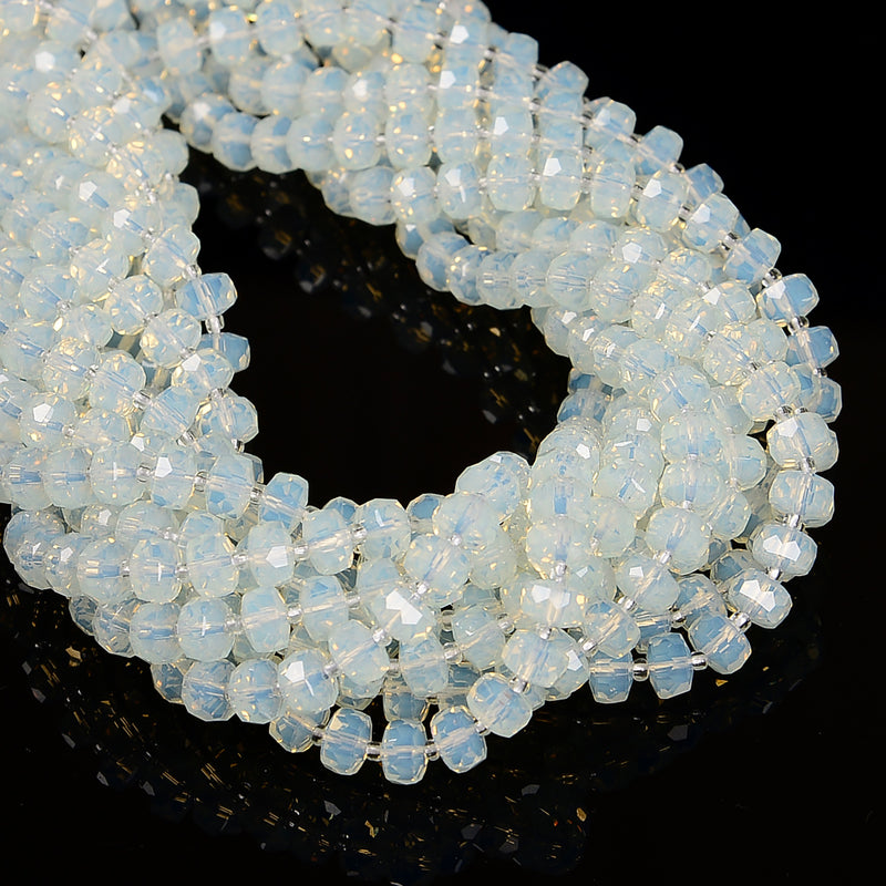 Opalite Faceted Rondelle Wheel Beads Size 5x8mm 15.5'' Strand