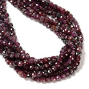 Natural Purple Garnet Faceted Cube Beads Size 4.5mm 15.5" Strand