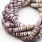 Natural Purple Wampum Quahog Shell Rondelle Discs Beads Size 3x8mm 15.5" Strand
