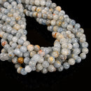 Natural Blue Celestite Smooth Round Beads Size 6mm 8mm 10mm 15.5'' Strand