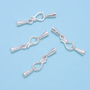 925 Sterling Silver S Shape with Double Cone Clasp Size 7.5x14.5mm 2 Pcs Per Bag