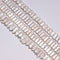 White Fresh Water Pearl Double Drill Irregular Rectangle Beads 6x18mm 16" Strand